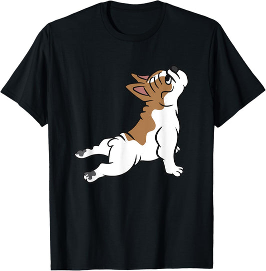 Cute French Bulldog Dog Yoga French Bulldog Men Women Girls Kids T-Shirt