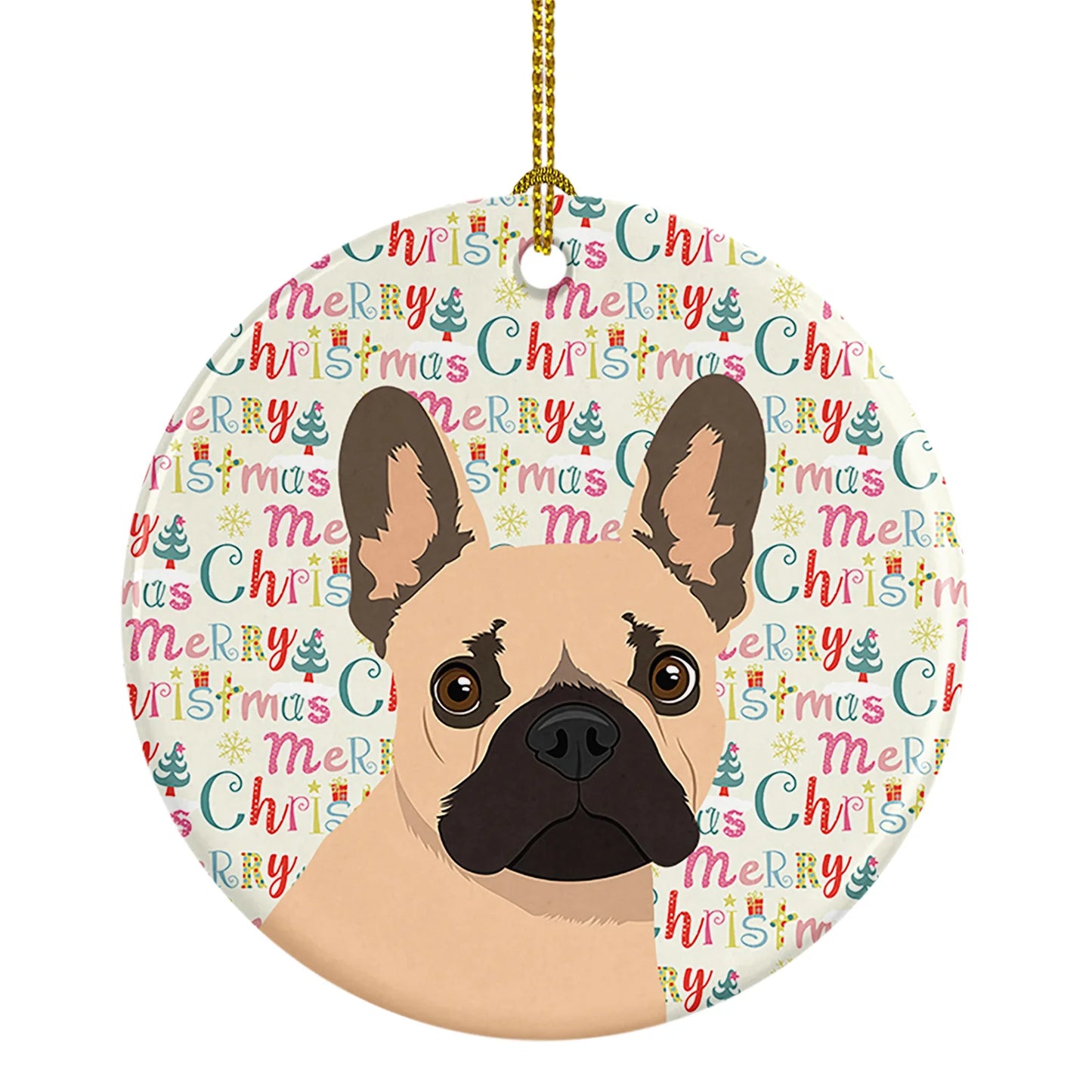French Bulldog Fawn #1 Christmas Ceramic Ornament