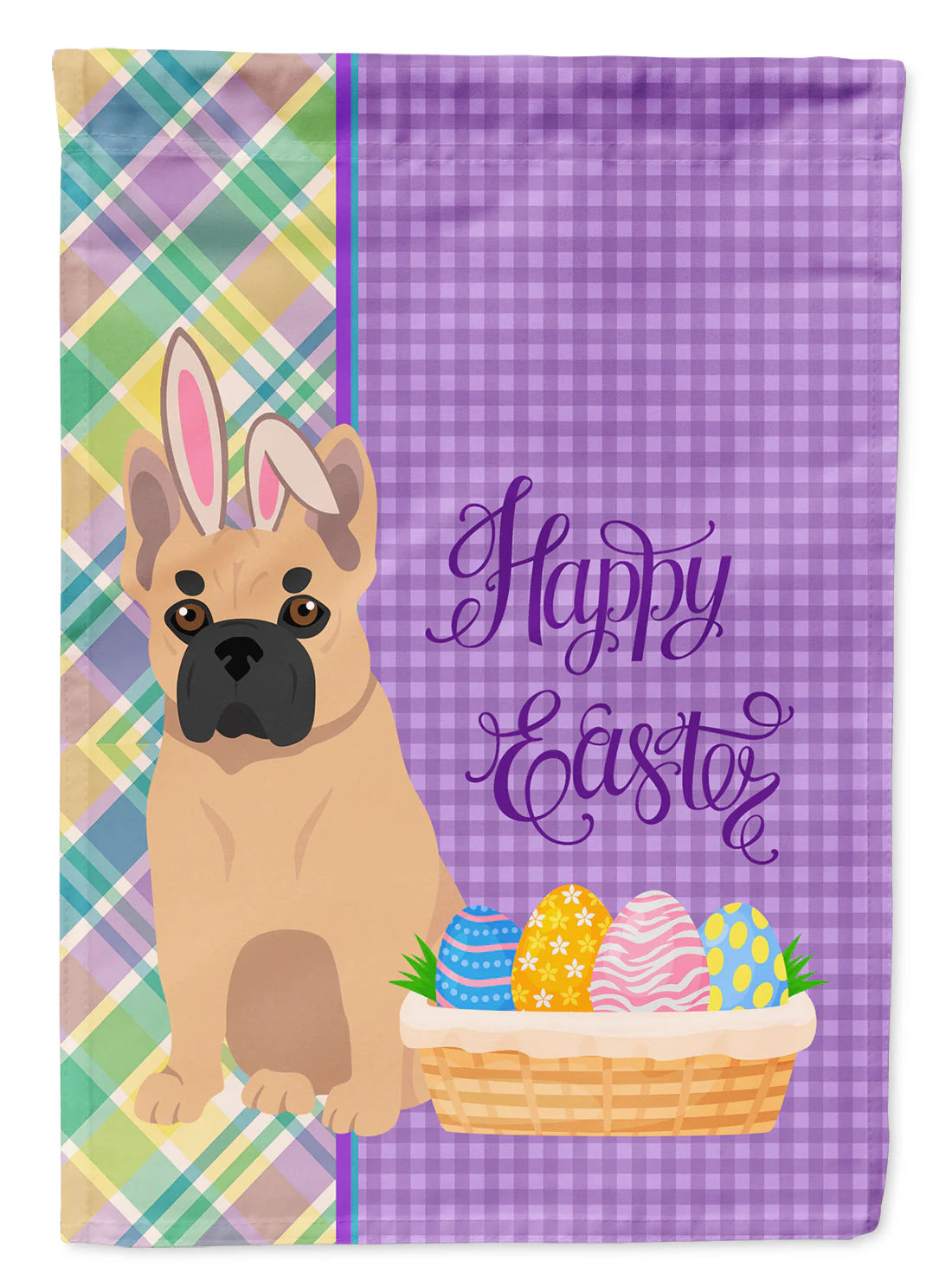 Fawn French Bulldog Easter Garden Flag