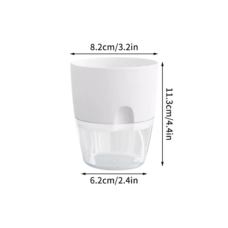 Self Watering Flower Pot Plastic Hydroponics Plants Pot Transparent Double Layer Cotton Rope Watering Succulent Potted Planters
