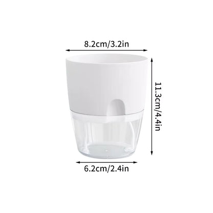 Self Watering Flower Pot Plastic Hydroponics Plants Pot Transparent Double Layer Cotton Rope Watering Succulent Potted Planters