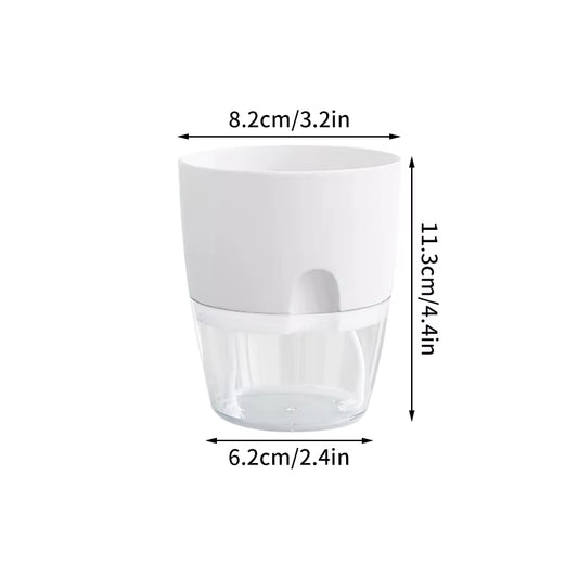 Self Watering Flower Pot Plastic Hydroponics Plants Pot Transparent Double Layer Cotton Rope Watering Succulent Potted Planters