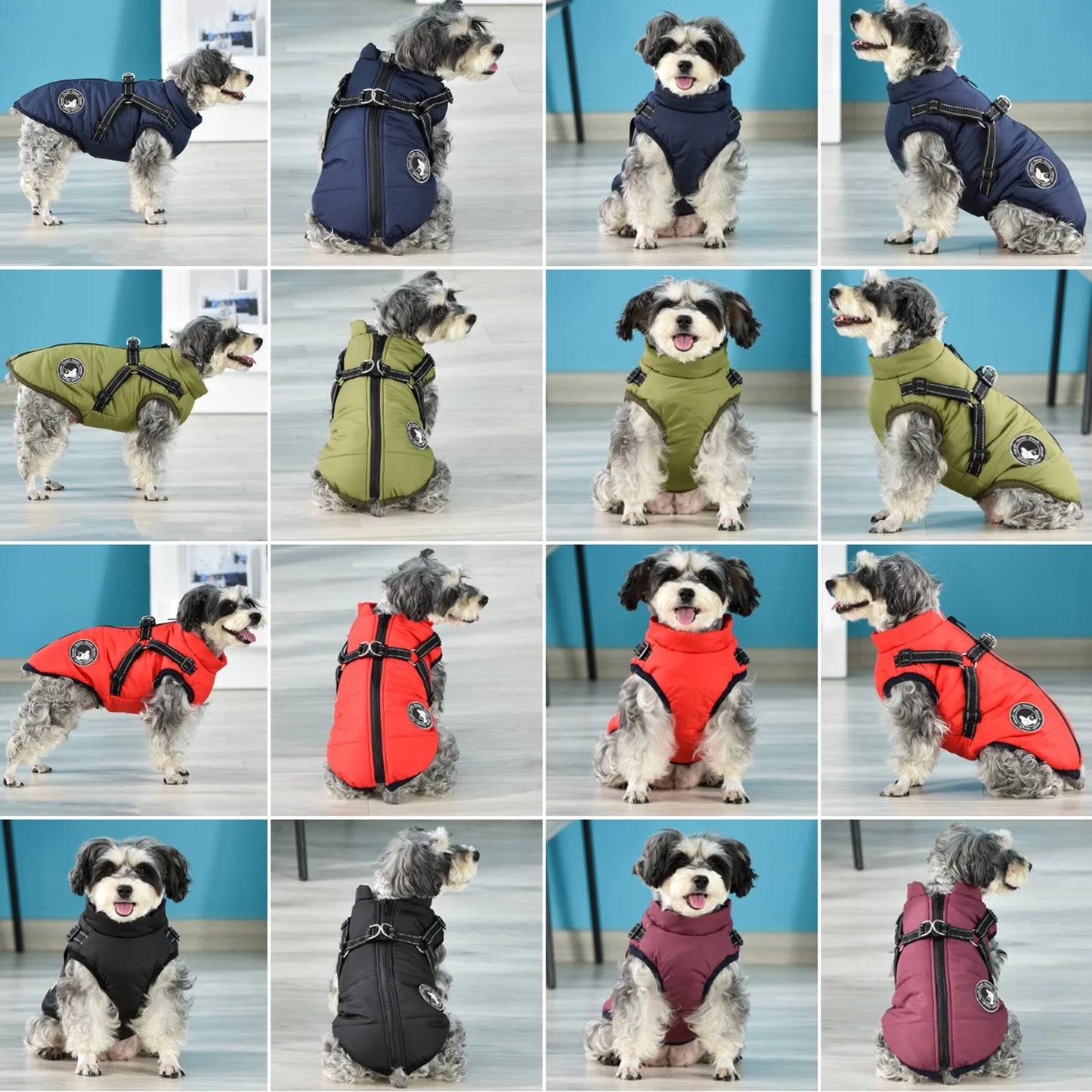Dog Clothes for Small Dogs Dog Coat Waterproof Winter Jacket Warm Vest Dog Clothes Dog Coat Warm Winter Dog Jacket with Dog Harness for Small Medium Large Dogs