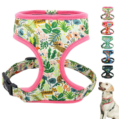 Cute Printed Chihuahua French Bulldog Harness Adjustable Puppy Cat Harness Pet Small Dog Vest for Pug Yorkie Walking Training