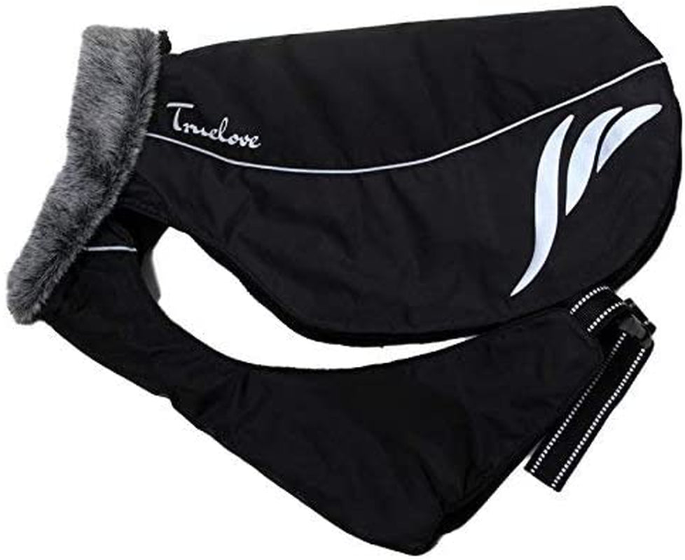 Mt. Tallac Winter Dog Coat - Technical Jacket Is Waterproof, Windproof, Reflective, Insulated with Thick Fleece Lining, and Easily Adjustable to Small or Deep Chested Dogs. (24" - 60Cm, Black)