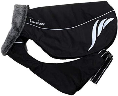 Mt. Tallac Winter Dog Coat - Technical Jacket Is Waterproof, Windproof, Reflective, Insulated with Thick Fleece Lining, and Easily Adjustable to Small or Deep Chested Dogs. (24" - 60Cm, Black)