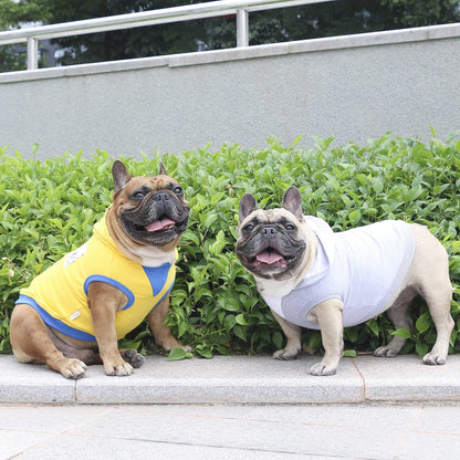 100% Breathable Cotton Dog Hoodies Clothes for French Bulldog Sweatshirts Sweaters Frenchie Pug English Medium Dogs - Grey, Large Plus