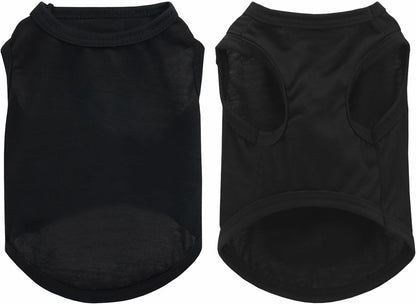2 Packs Dog Shirts Blank Clothes Plain Dog Shirt for Small Dog Cotton Pet Clothes Apparel Fit for Small Extra Small Medium Dog Cat (X-Small)