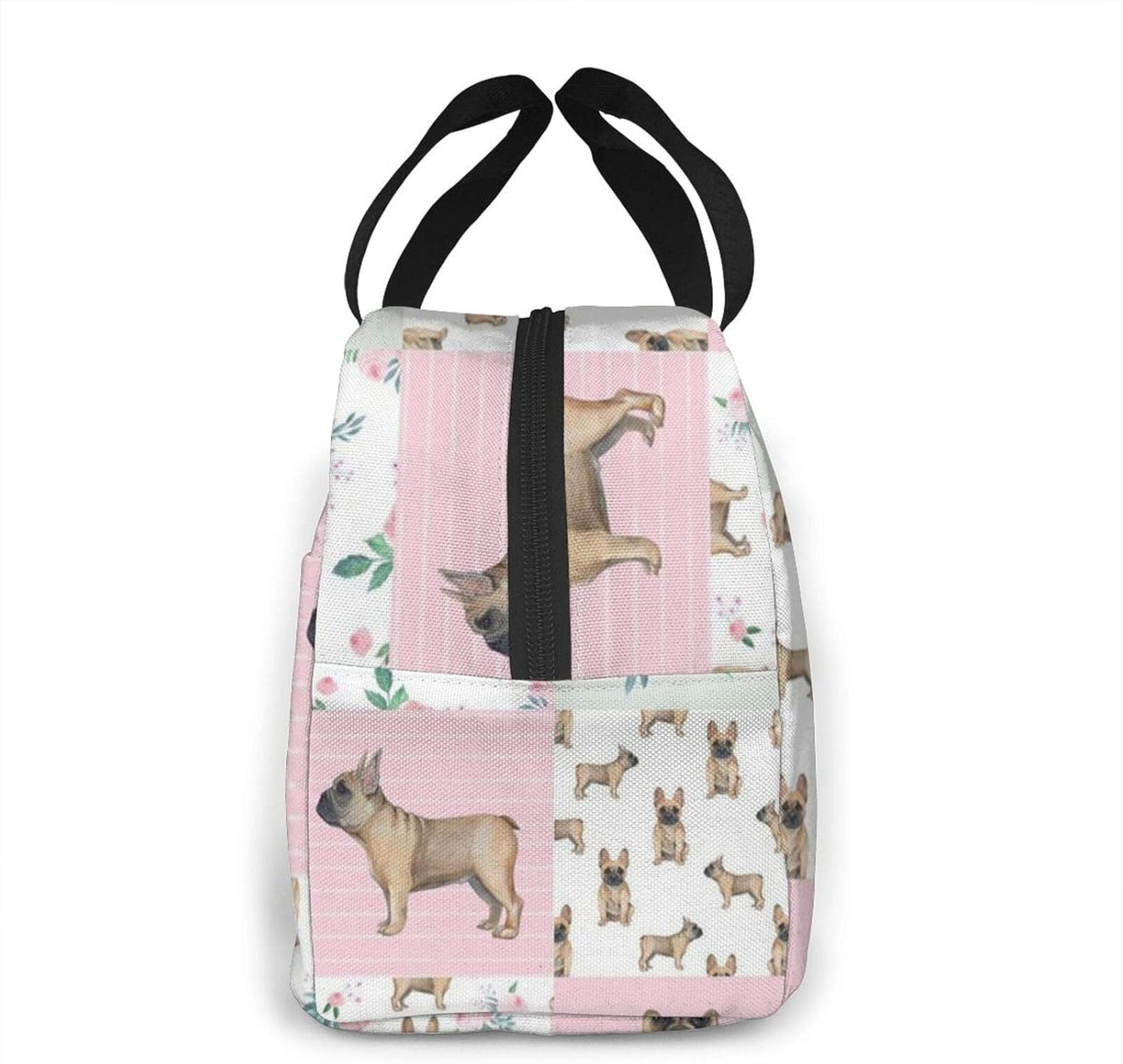Frenchie Watercolor French Bulldog Dog Frenchie Dog Wholecloth Lunch Bag Tote Bag Lunch Bag for Women Lunch Box Insulated Lunch Container