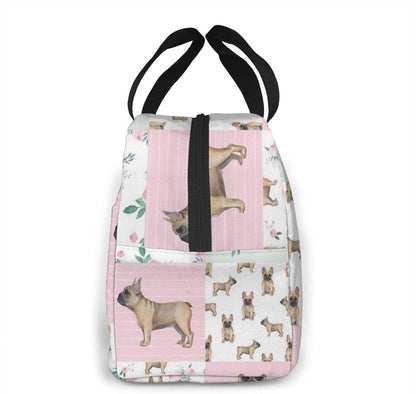 Frenchie Watercolor French Bulldog Dog Frenchie Dog Wholecloth Lunch Bag Tote Bag Lunch Bag for Women Lunch Box Insulated Lunch Container