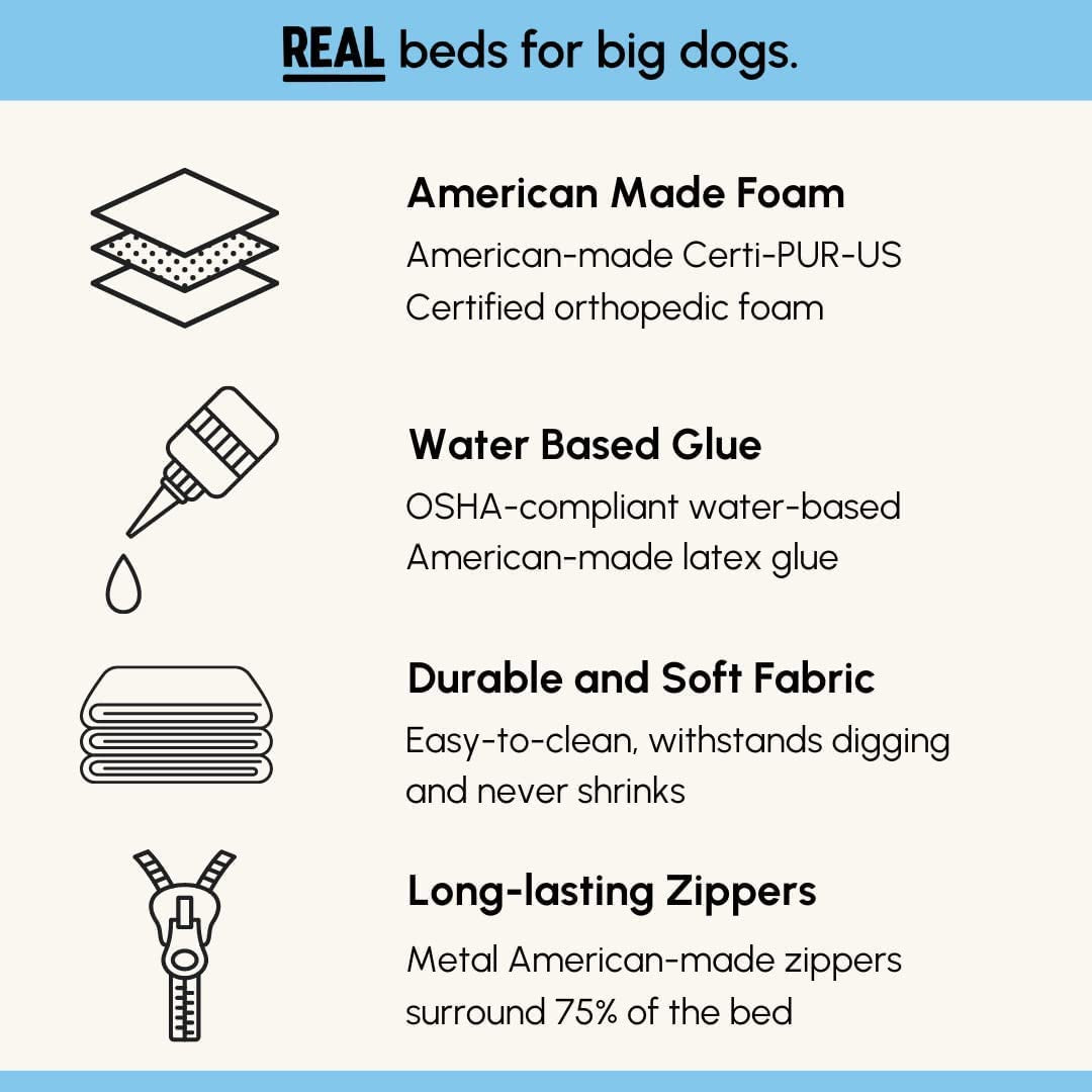 Barker Beds Giant Orthopedic Dog Bed for Large Dogs - 7" Thick Washable XL Mattress with Microsuede Cover - Durable Big Dog Bed - Water-Resistant, Machine Washable - Made in USA (Chocolate)