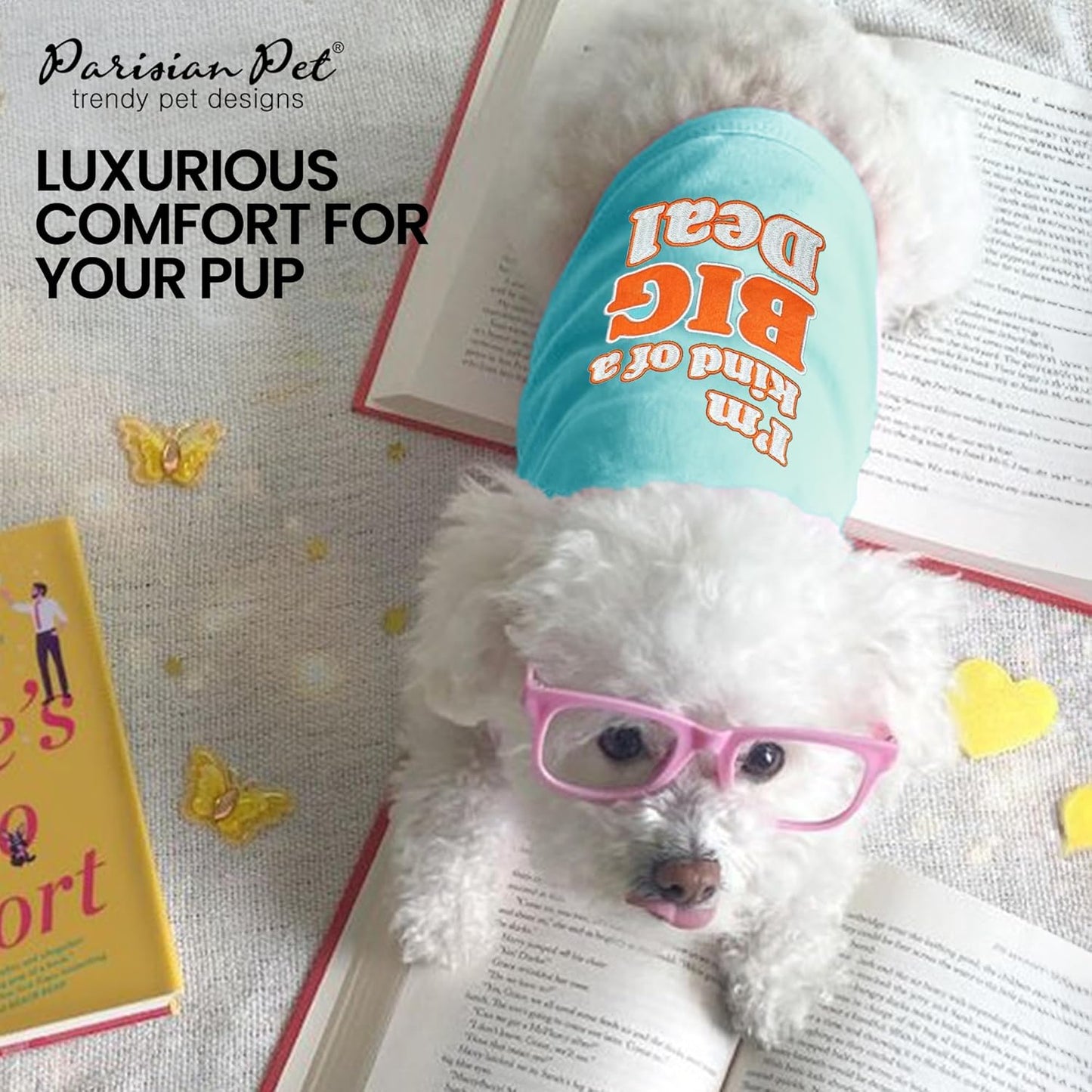 Dog Tshirt - Embroidered “ I’M Kind of Big Deal “ Shirt - Lightweight and Skin Friendly Dog Clothes - Sleeveless Tee Shirts - Machine Washable Shirts for Small Dogs - XXS