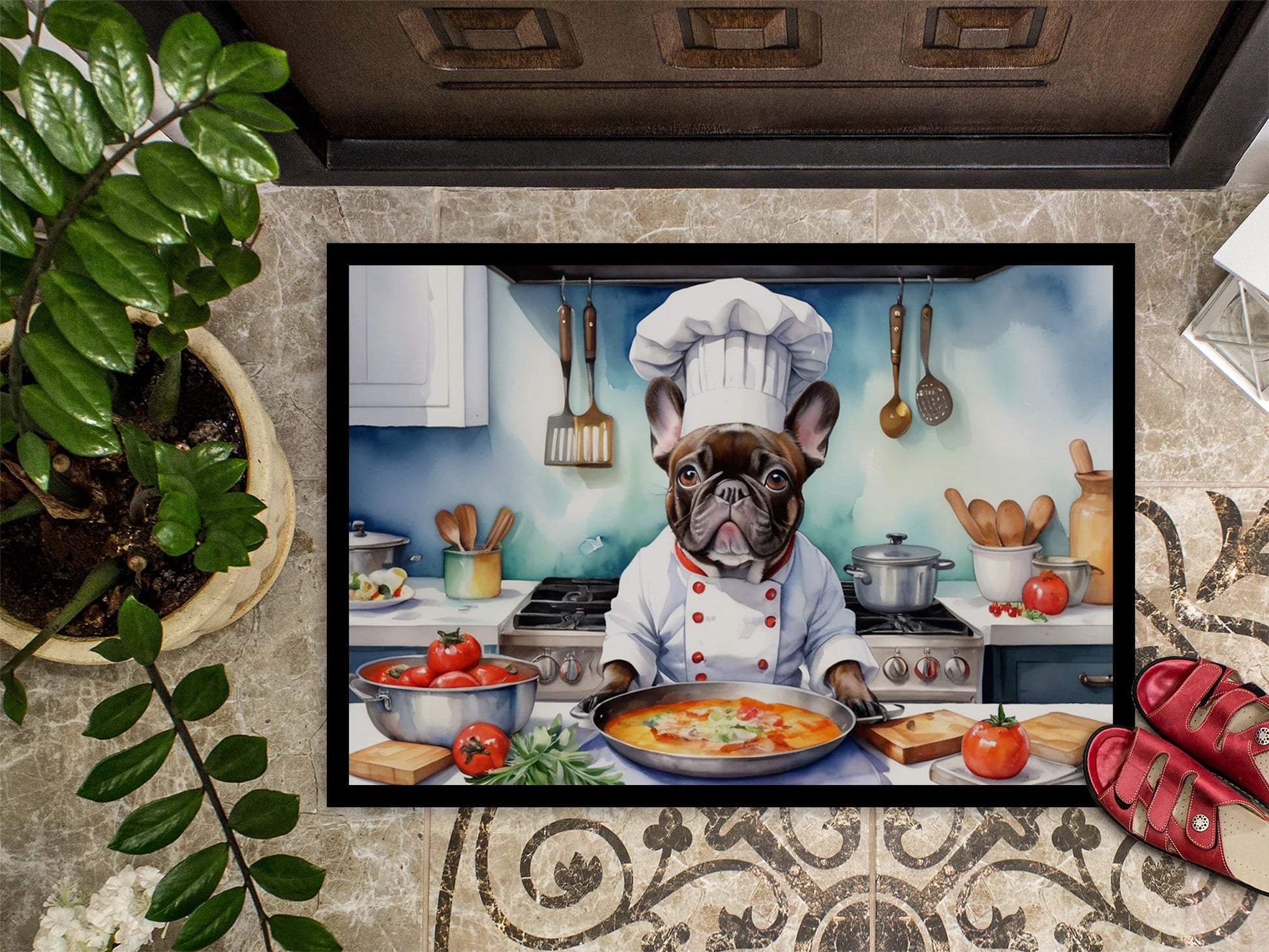 French Bulldog the Chef Doormat