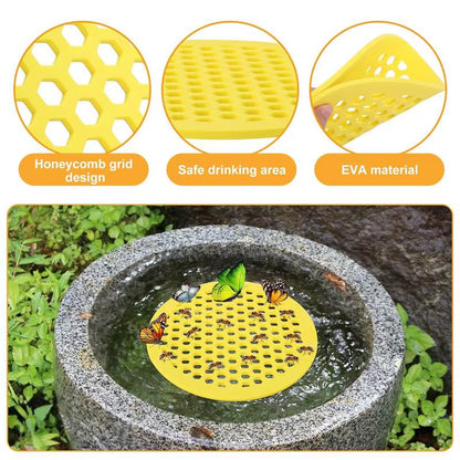 1Pcs Yellow Floating Bee Island Tray Butterfly and Bee Water Feeder for Garden Pond Decoration, Bee Insect Drinking Tray
