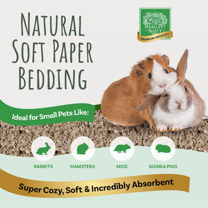 Brown Natural Paper Bedding, Soft Animal Bedding with Odor Control for Guinea Pig, Rabbit, Hamster, or Bunny, Cage Accessories, Made in the USA, 178L (2 Pack)