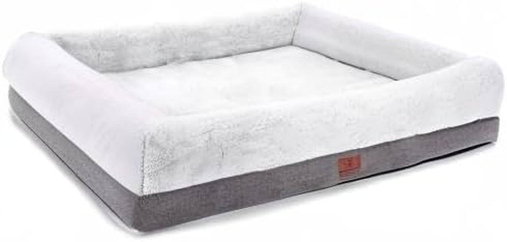 Orthopedic Dog Bed for Extra Large Dogs, Bolster Sides Dogs Sofa Bed with Removable Washable Cover & Non-Skid Bottom, Soft Pet Bed with Egg Foam Dog Couch for Sleeping, 46 X 30 Inch, Gray