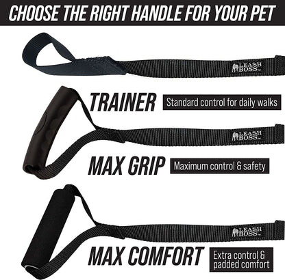 Free Range - Long Dog Leash for Large Dogs + Drawstring Backpack - 1 Inch Nylon Training Lead with Padded Handle (Black) (30 Ft)
