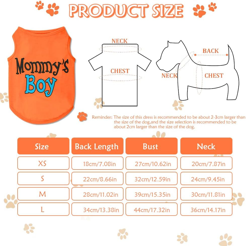 4 Pieces Thanksgiving Dog Clothes Pet Puppy Shirt Vest Cute Warm Clothing I Love Mommy'S Yorkie Chihuahua Outfit Cat Doggie Costumes (X-Small/2.0-3.3 LB)