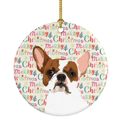 French Bulldog White #2 Christmas Ceramic Ornament