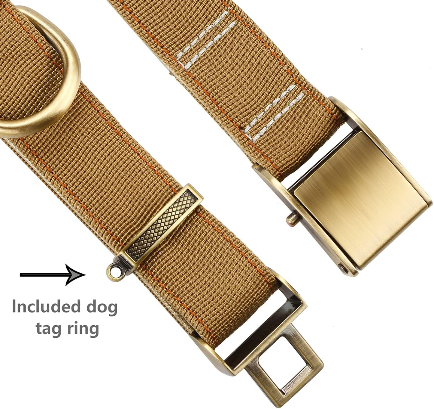 Luxury Padded Adjustable Heavy Duty Nylon Dog Collar, Seatbelt Metal Buckle,For Medium Large Pets