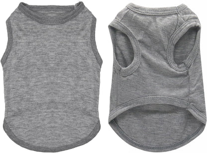2 Packs Dog Shirts Blank Clothes Plain Dog Shirt for Small Dog Cotton Pet Clothes Apparel Fit for Small Extra Small Medium Dog Cat (X-Small)