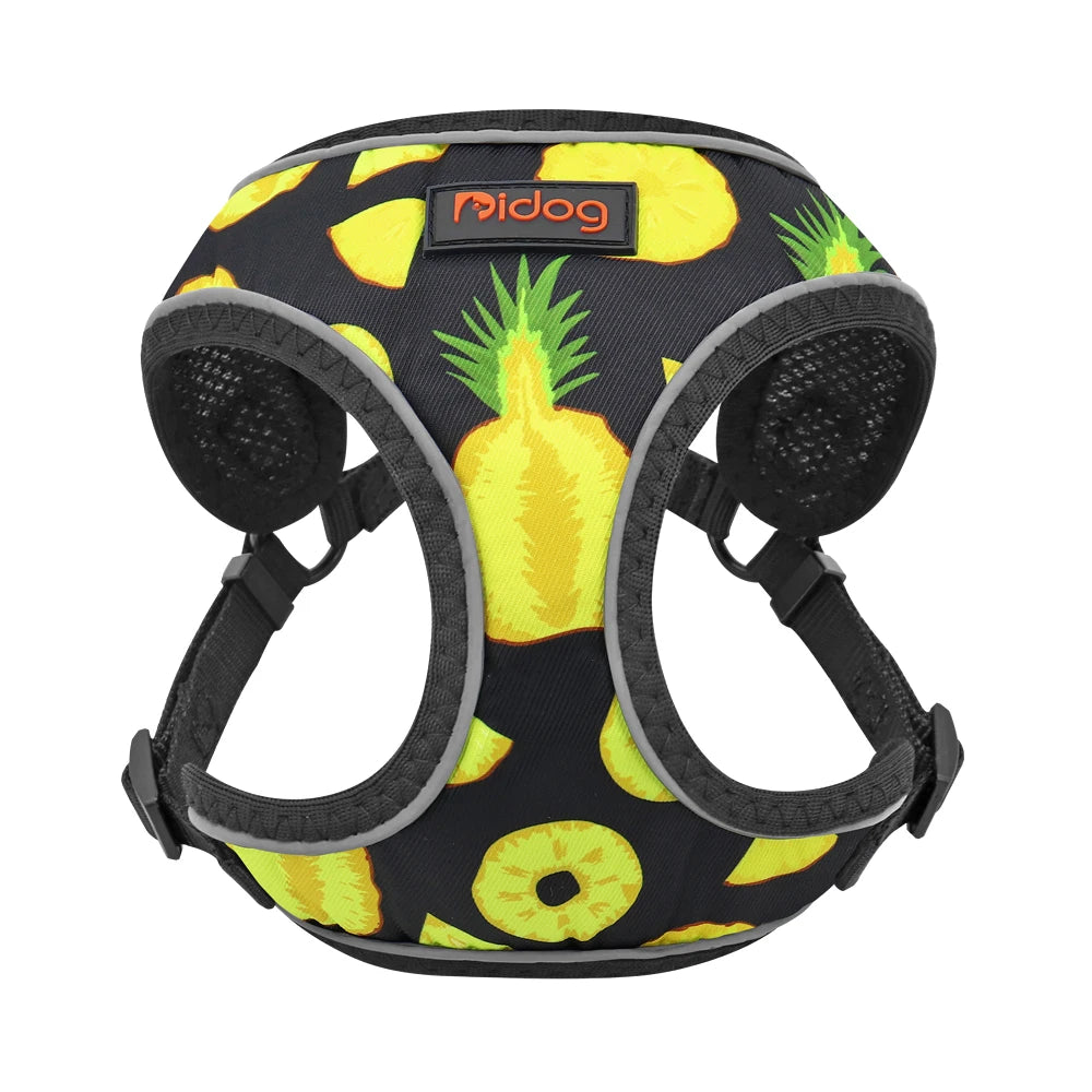 Nylon Reflective Dog Cat Harness Vest Printed French Bulldog Harness Puppy Small Medium Dogs Cats Harness for Chihuahua Walking