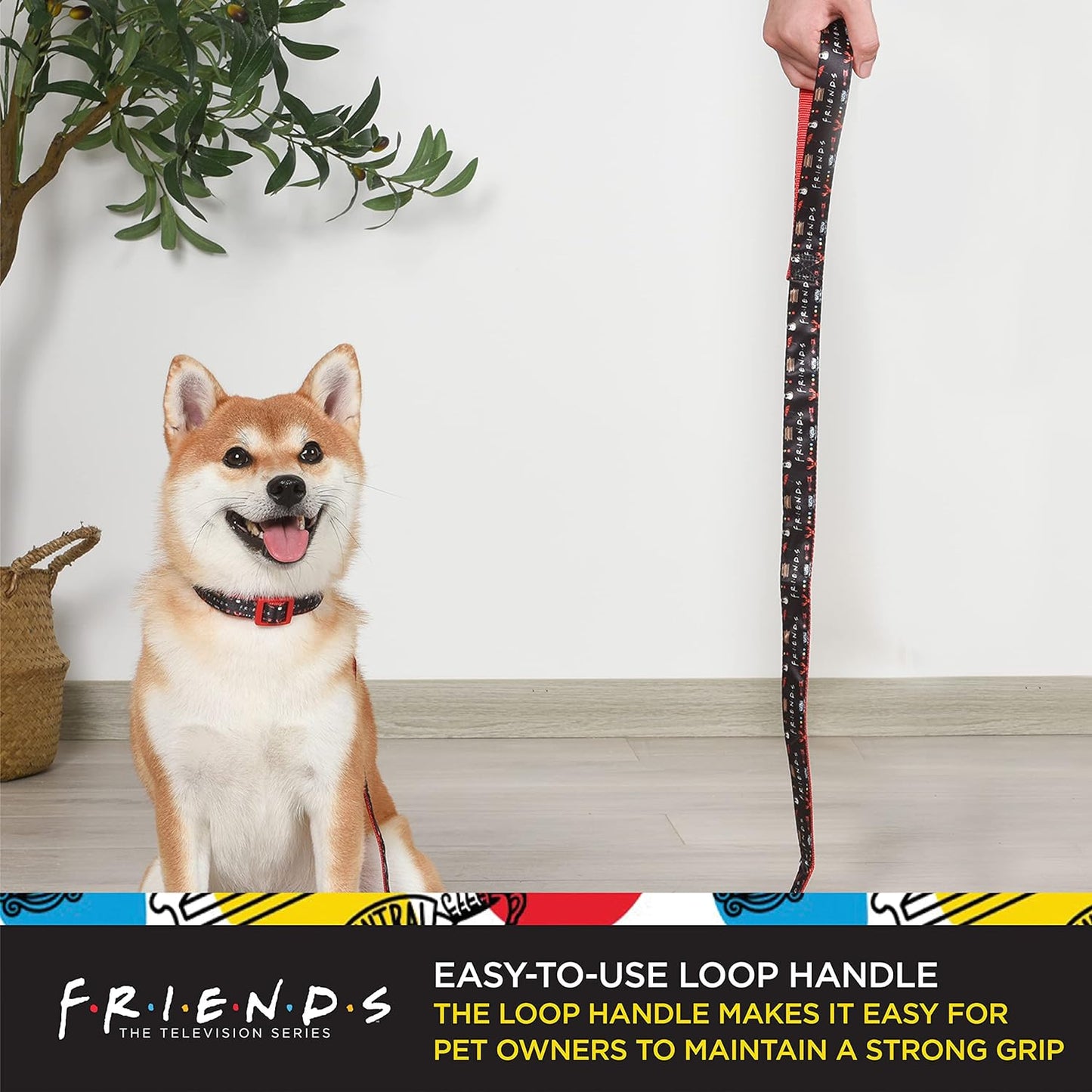 Friends TV Show Dog Leash - Iconic Graphics, 48 Inch, Easily Attaches to Collar or Harness