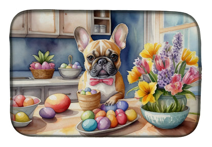 Decorating Easter French Bulldog Dish Drying Mat