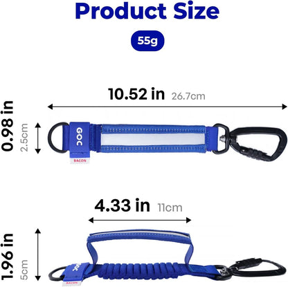 Short Bungee Dog Leash Extension for Large Medium Small Long Dogs, Shock Absorbing Dog Leash Extender, Tactical Dog Leash, Dogs Stress Reliever from Walking and Running - Blue