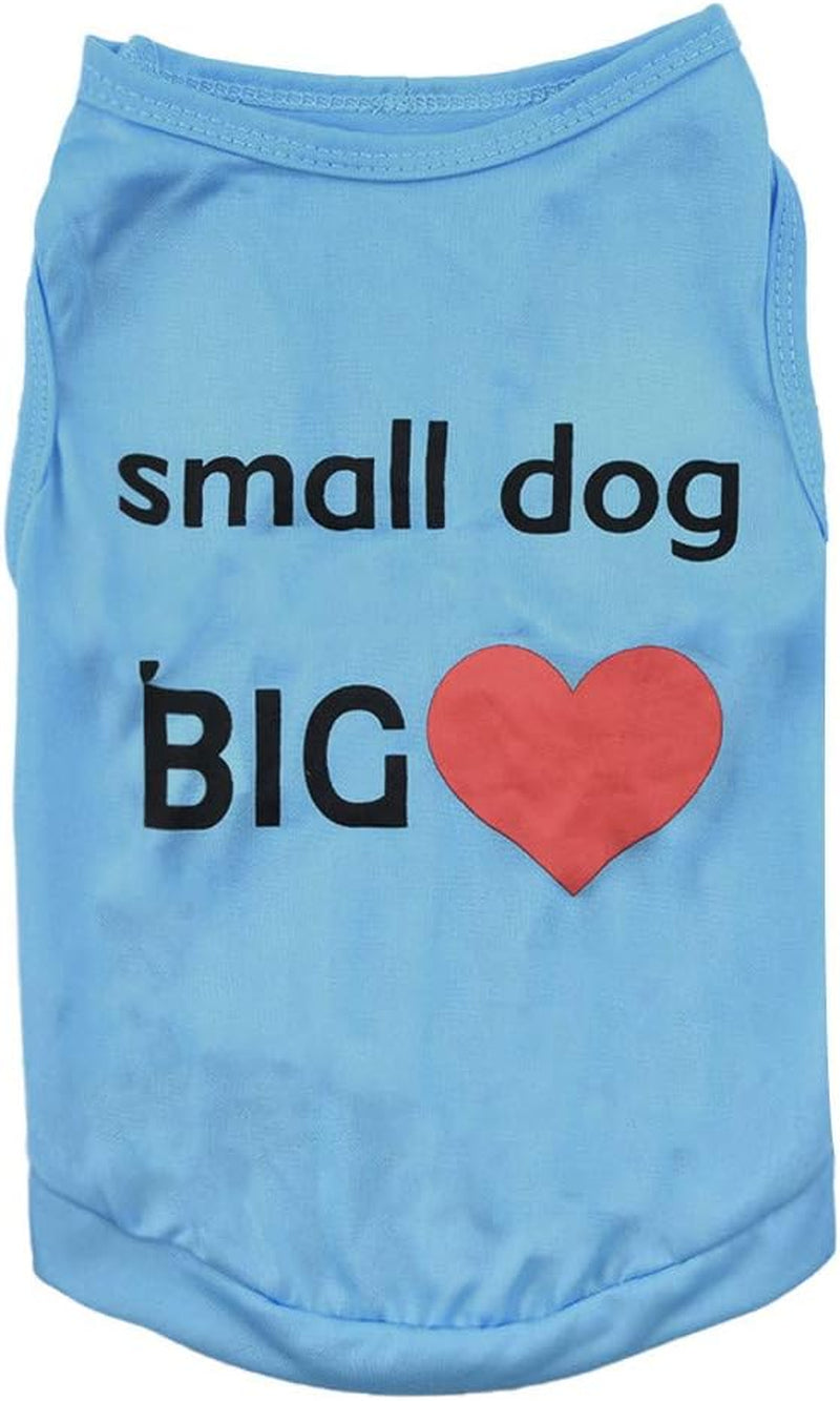 Wakeu Dog Clothes for Small Dogs Boy Yorkies Girl Chihuahua Summer Fall - Puppy Cat Big Love Shirt Vest Clothing - Pet Apparel Schnauzer Female Male Costume