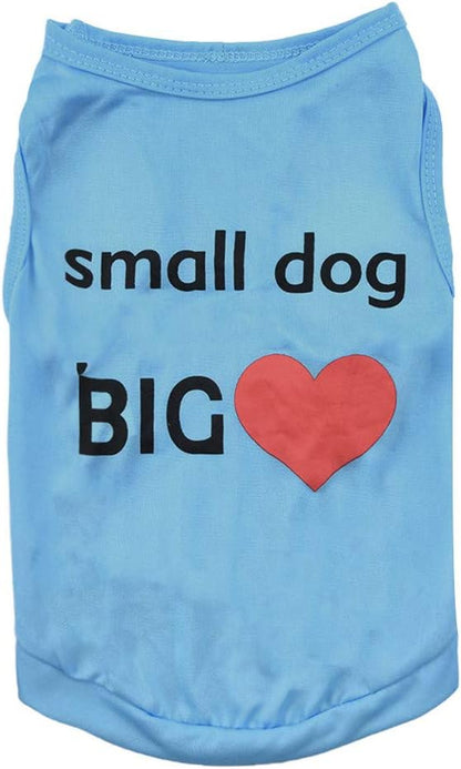 Wakeu Dog Clothes for Small Dogs Boy Yorkies Girl Chihuahua Summer Fall - Puppy Cat Big Love Shirt Vest Clothing - Pet Apparel Schnauzer Female Male Costume