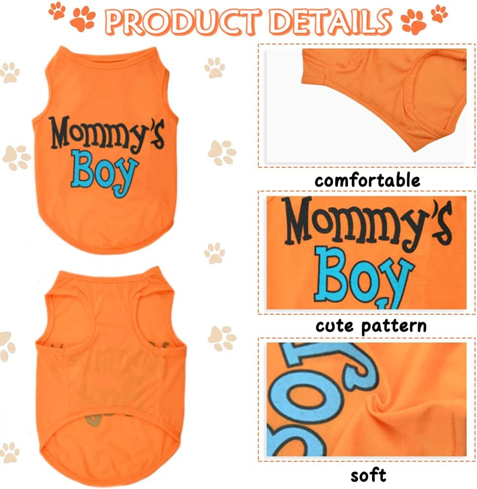 4 Pieces Thanksgiving Dog Clothes Pet Puppy Shirt Vest Cute Warm Clothing I Love Mommy'S Yorkie Chihuahua Outfit Cat Doggie Costumes (X-Small/2.0-3.3 LB)