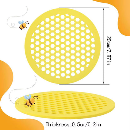 1Pcs Yellow Floating Bee Island Tray Butterfly and Bee Water Feeder for Garden Pond Decoration, Bee Insect Drinking Tray