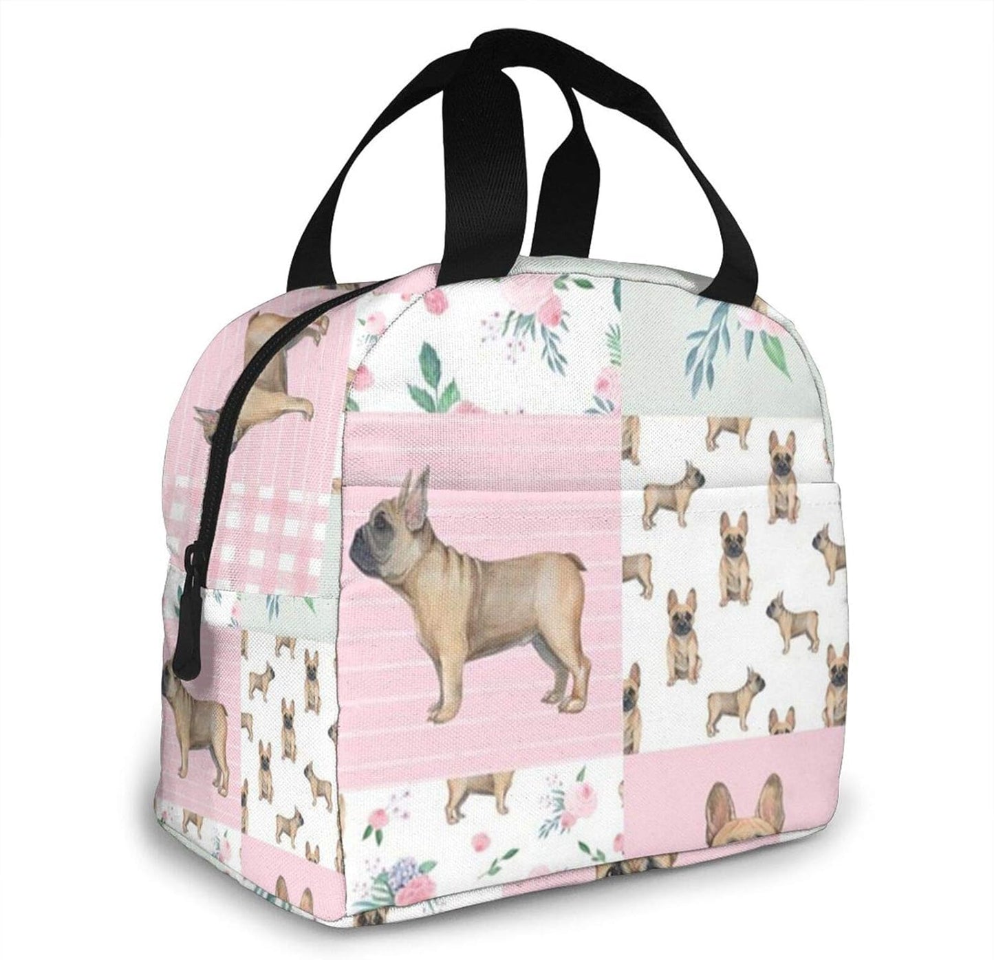 Frenchie Watercolor French Bulldog Dog Frenchie Dog Wholecloth Lunch Bag Tote Bag Lunch Bag for Women Lunch Box Insulated Lunch Container