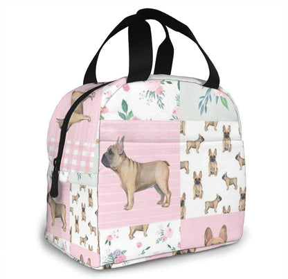 Frenchie Watercolor French Bulldog Dog Frenchie Dog Wholecloth Lunch Bag Tote Bag Lunch Bag for Women Lunch Box Insulated Lunch Container