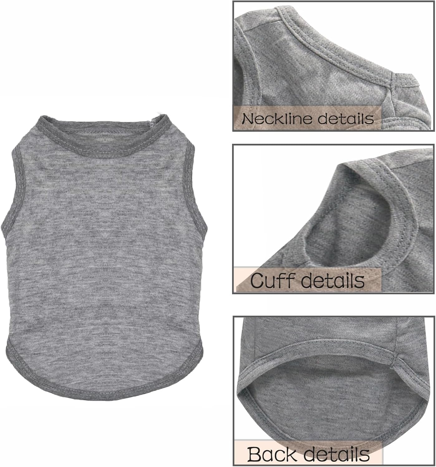 2 Packs Dog Shirts Blank Clothes Plain Dog Shirt for Small Dog Cotton Pet Clothes Apparel Fit for Small Extra Small Medium Dog Cat (X-Small)