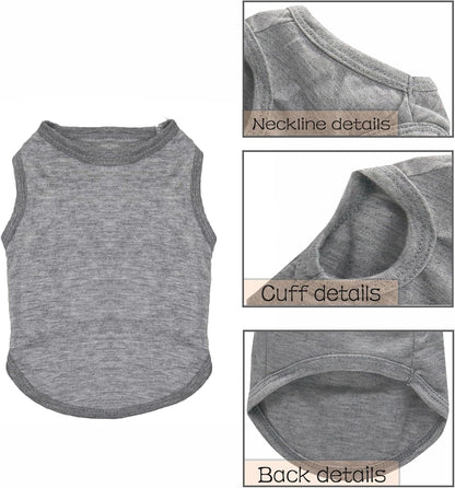 2 Packs Dog Shirts Blank Clothes Plain Dog Shirt for Small Dog Cotton Pet Clothes Apparel Fit for Small Extra Small Medium Dog Cat (X-Small)