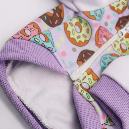 Purple Puppy Dog Hoodies for Small Medium Dogs, Christmas Hooded Sweatshirt with Pocket Pet Cat Hoody Clothes Sweaters Fleece Coat Dog Costume Winter