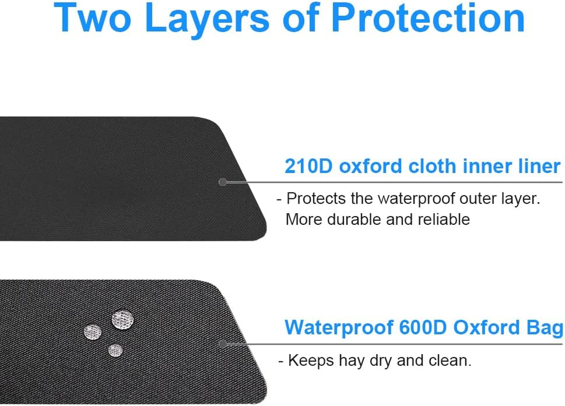 Guinea Pig Hay Feeder, Hanging Rabbit Hay Feeder Bag for Guinea Pigs Bunnies Chinchillas. M, Black Paws