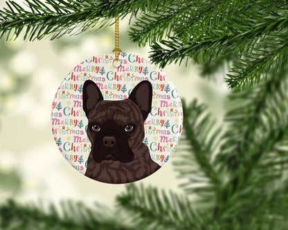French Bulldog Brindle #1 Christmas Ceramic Ornament