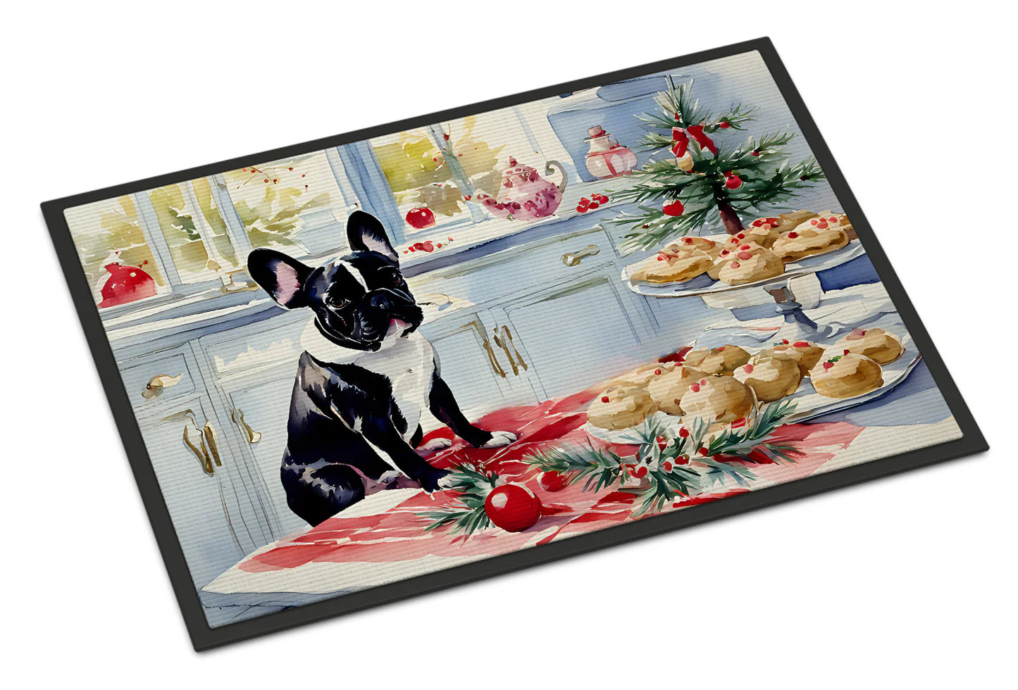 French Bulldog Christmas Cookies Doormat