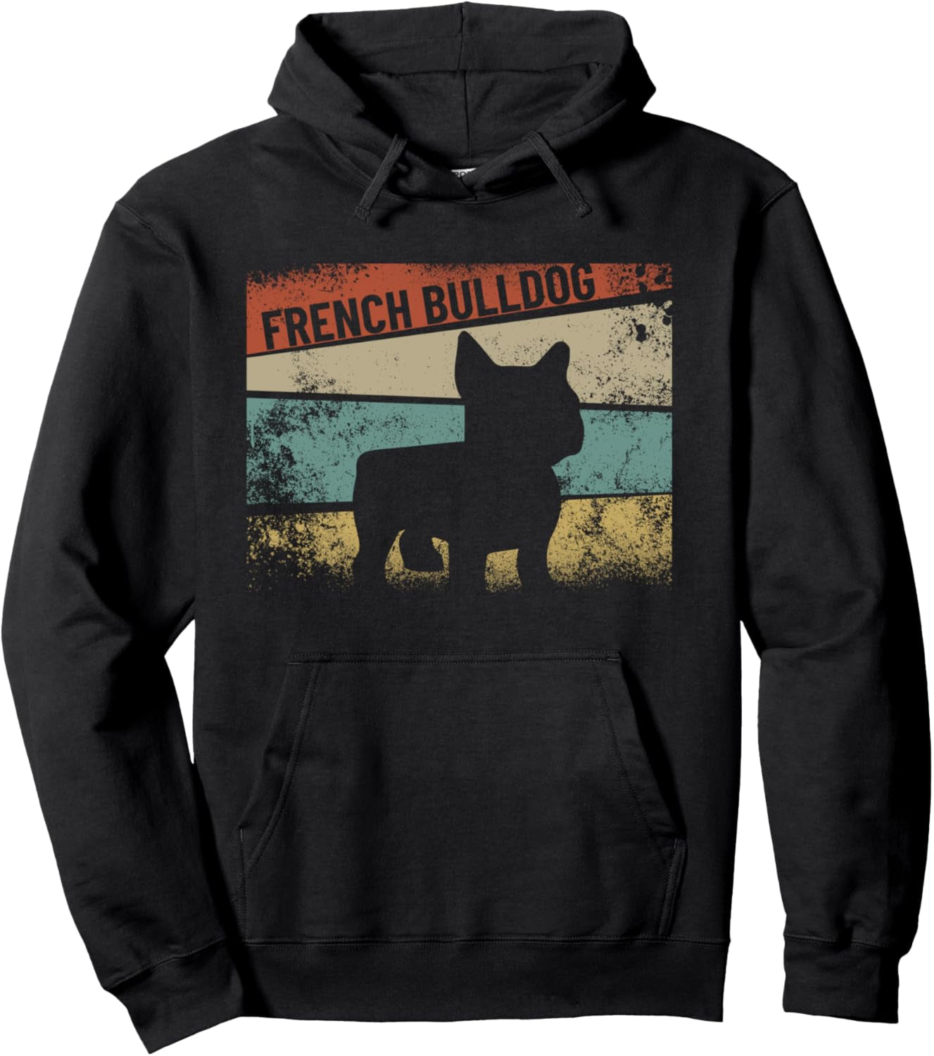 Retro French Bulldog Dog Breed Silhouette French Bulldog Pullover Hoodie