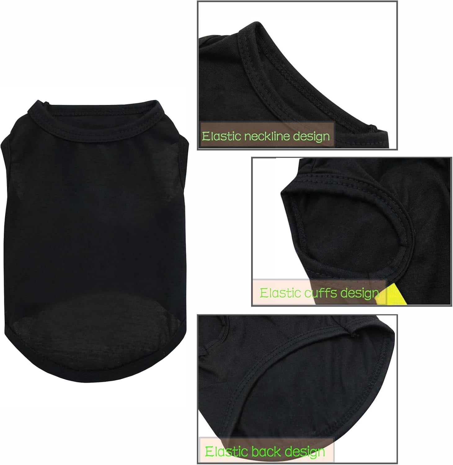 2 Packs Dog Shirts Blank Clothes Plain Dog Shirt for Small Dog Cotton Pet Clothes Apparel Fit for Small Extra Small Medium Dog Cat (X-Small)