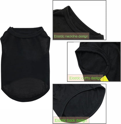 2 Packs Dog Shirts Blank Clothes Plain Dog Shirt for Small Dog Cotton Pet Clothes Apparel Fit for Small Extra Small Medium Dog Cat (X-Small)