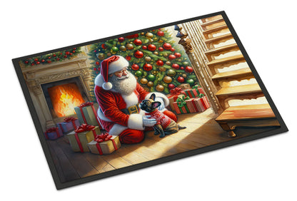 French Bulldog and Santa Claus Doormat