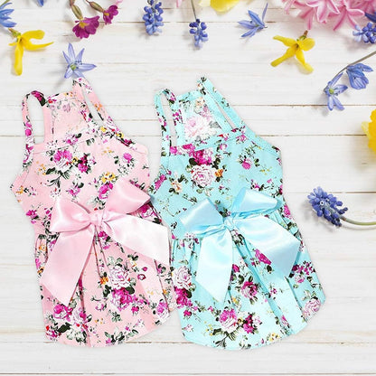 Set of 2 Dog Dresses for Small Dogs Girl Fall Winter Warm Cute Pet Puppy Dress Chihuahua Outfit Vest Apparel Female Doggie Skirt Tutu Pink Yorkie Clothing Cat Sundress Coats (XS)