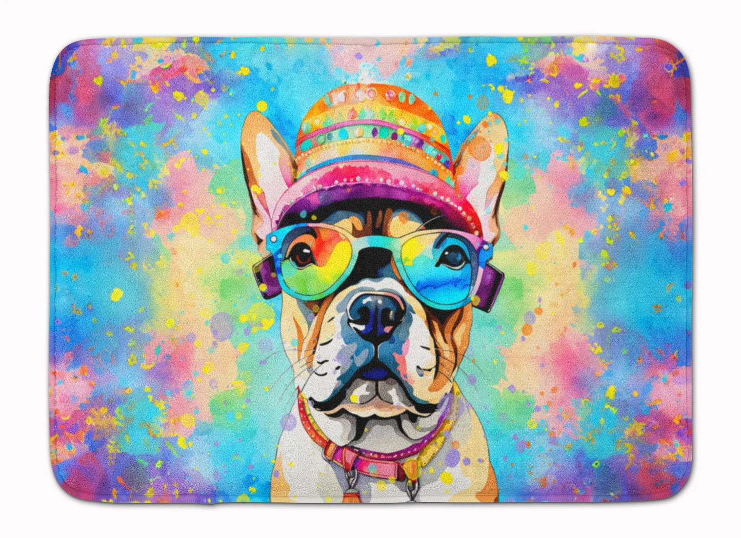 French Bulldog Hippie Dawg Memory Foam Kitchen Mat