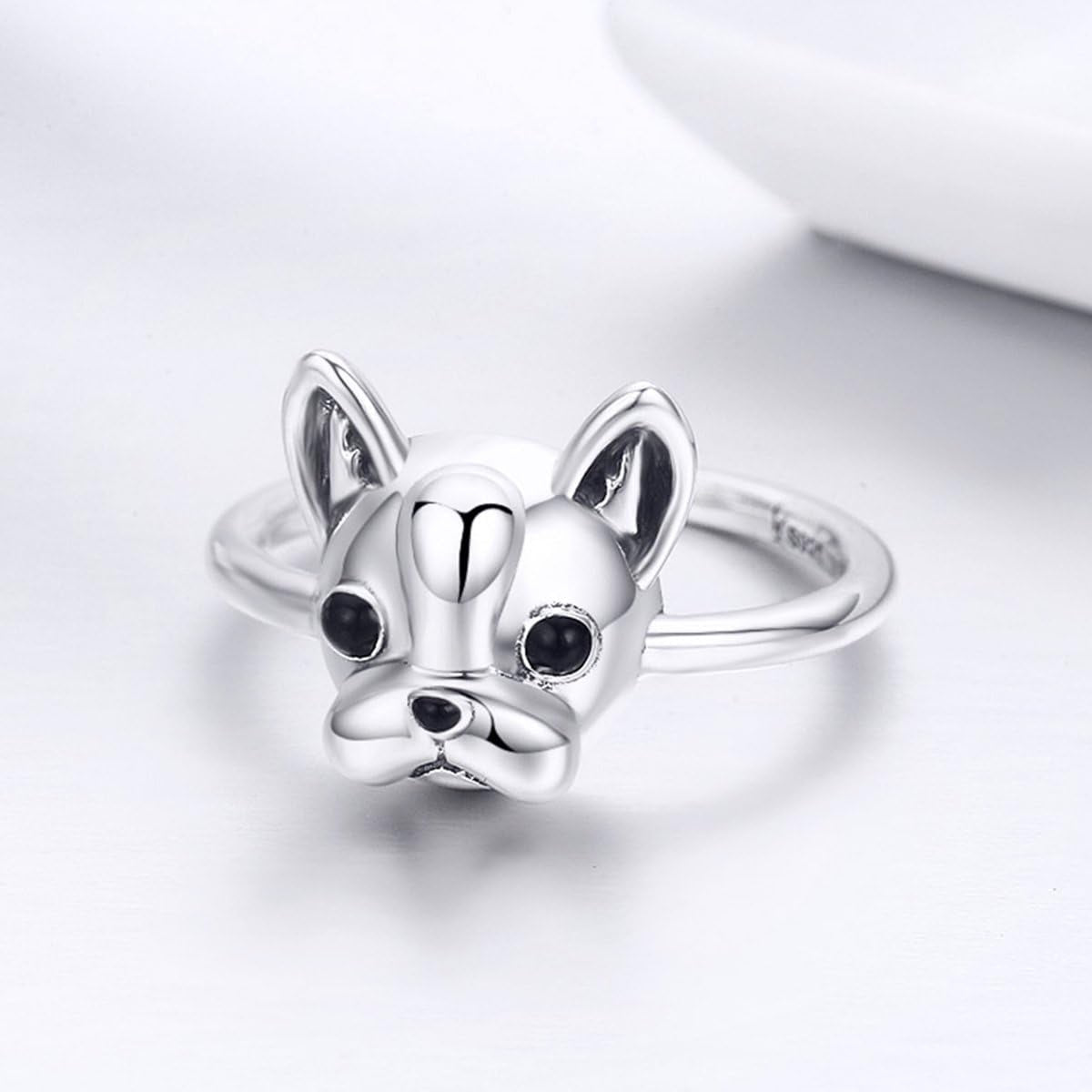 Bulldog Sterling Silver Ring Cute Birthday Jewelry for Women and Mother'S Day