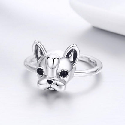 Bulldog Sterling Silver Ring Cute Birthday Jewelry for Women and Mother'S Day