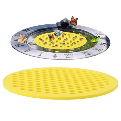 1Pcs Yellow Floating Bee Island Tray Butterfly and Bee Water Feeder for Garden Pond Decoration, Bee Insect Drinking Tray